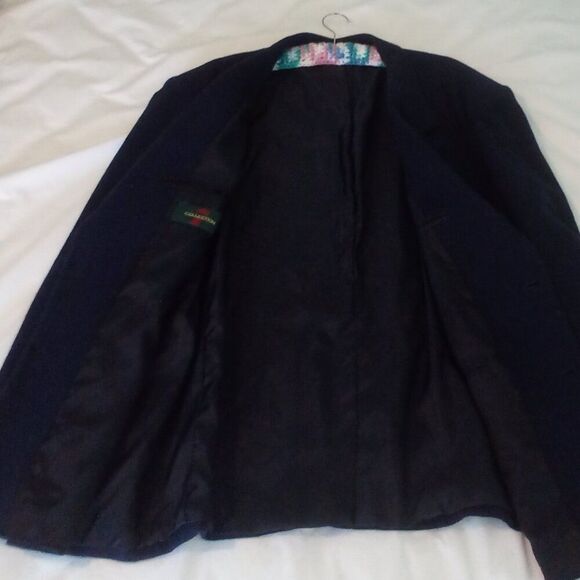 7 COLLECTION 46L NAVY 100% WOOL FULLY LINED 2-BUTTON SINGLE BREASTED JACKET SUIT - Picture 9 of 11